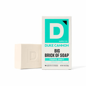 Duke Cannon Tropic Drift front bar showing bold size and branding for long-lasting use