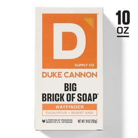 Duke Cannon Wayfinder label and ingredients view showing scent notes and sourcing