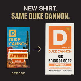 Duke Cannon Wayfinder side profile highlighting dense triple-milled texture