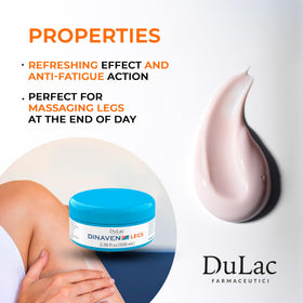 DULÀC Dinaven tube beside measuring items showing 3.38 fl oz size for travel convenience