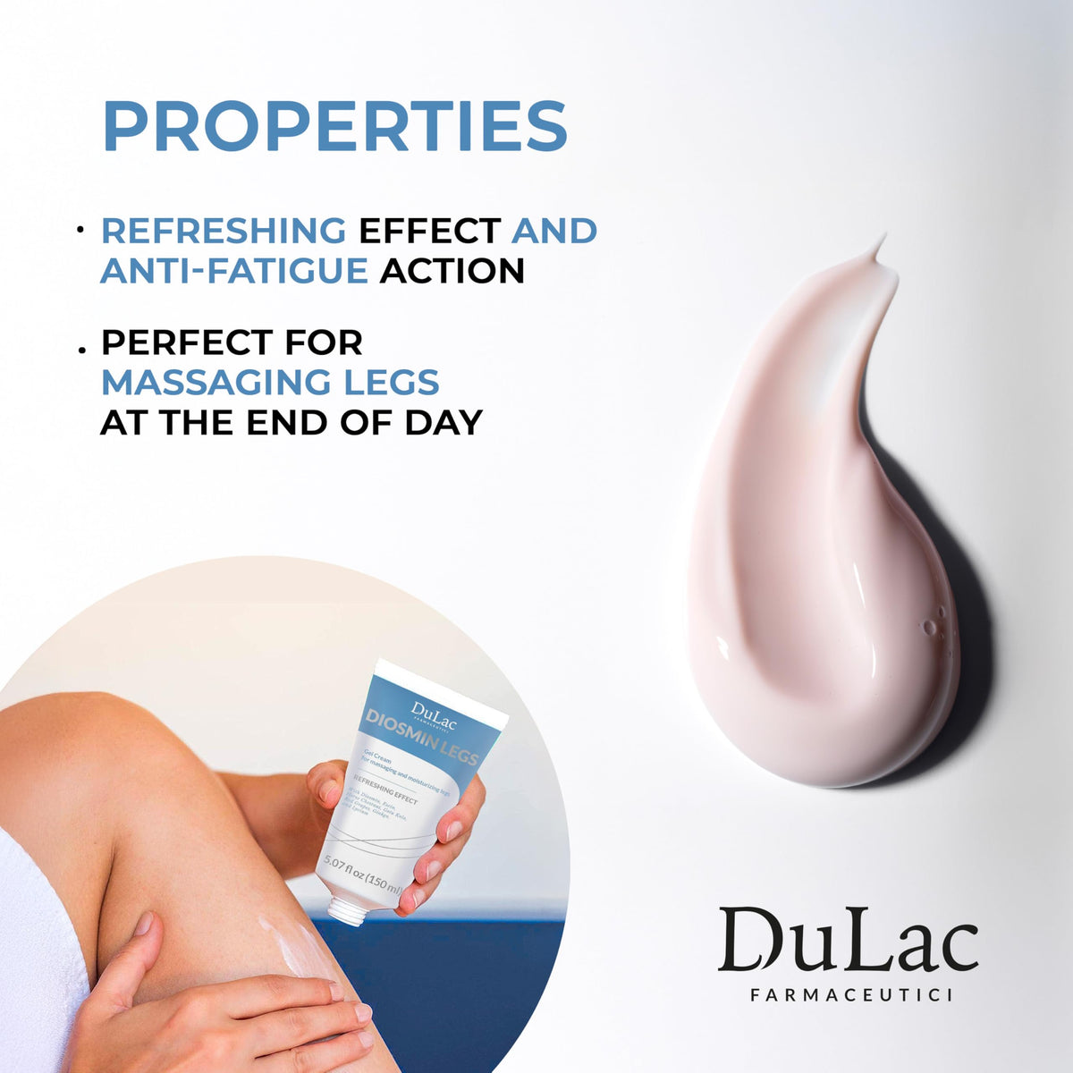 DULÀC close-up pump and gel texture highlighting fast absorption