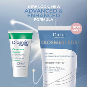 DULÀC bottle next to hand showing 5.07 fl oz size and portability