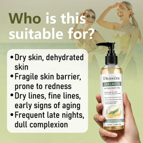 Dulave Divinvera bottle next to common items showing 100 ml travel-friendly size