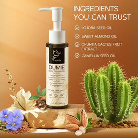 Dumie bottle in hand for size-and-scale to show travel-friendly 3.38 fl oz volume