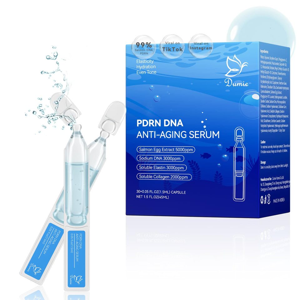 Dumie front packaging of 30 ampoules showing convenience and travel-ready design