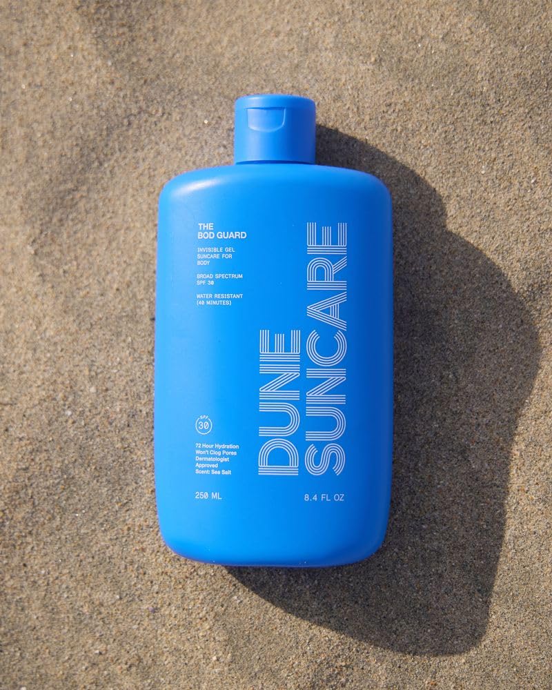 DUNE The Bod Guard pump close-up highlighting easy, mess-free dispensing