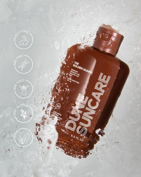 DUNE Golden Guard applied on arm showcasing instant bronzing benefit