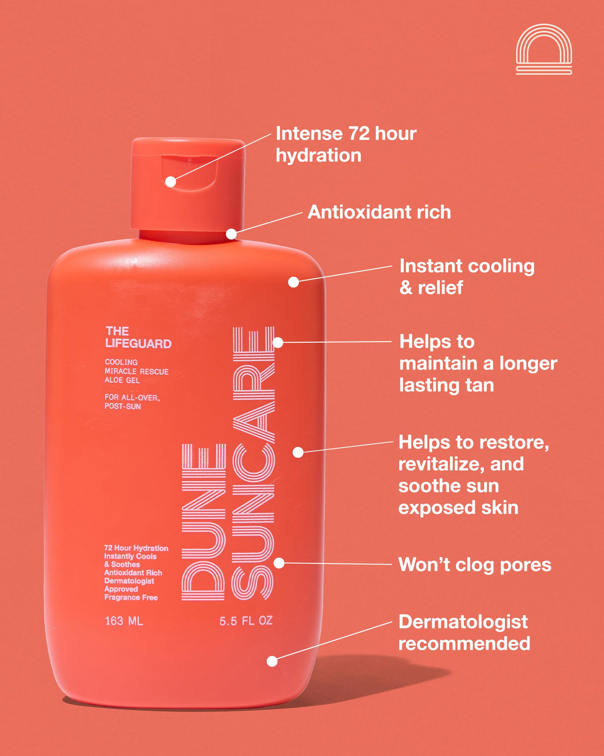 DUNE gel texture close-up highlighting lightweight, fast-absorbing feel