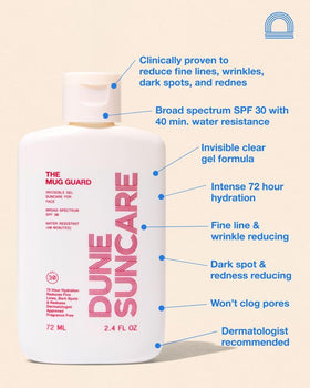 DUNE Mug Guard spread on hand, shows invisible finish and smooth feel