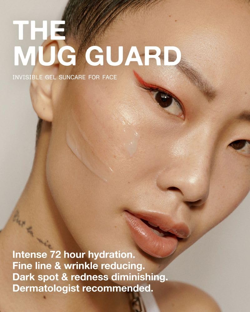 DUNE Mug Guard clear gel texture on a surface, non-greasy hydration