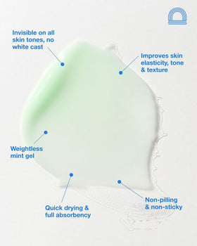 DUNE Mug Guard applied on face under makeup, blurs and primes skin