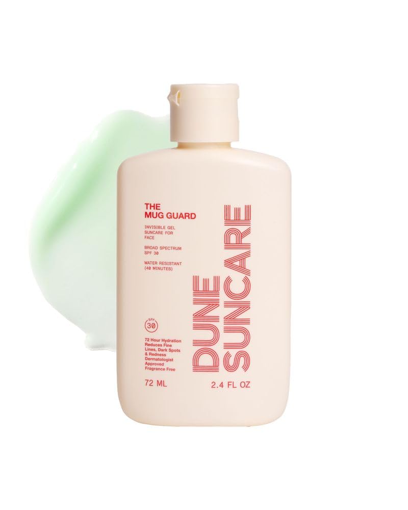 DUNE Mug Guard front packaging showing SPF and size, clear protection