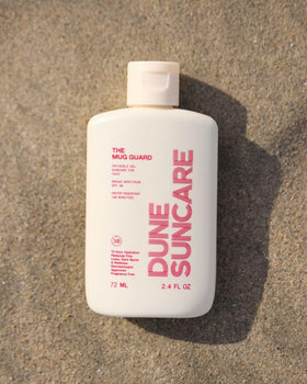 DUNE Mug Guard pump dispensing gel, quick absorb benefit