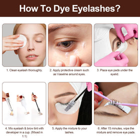 Duoffanny lashes being tinted in use showing darker definition benefit