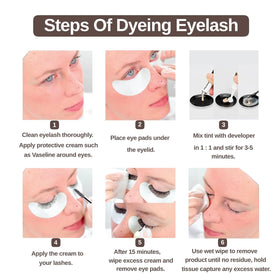 Duoffanny before and after model eyes demonstrating fuller brows and darker lashes