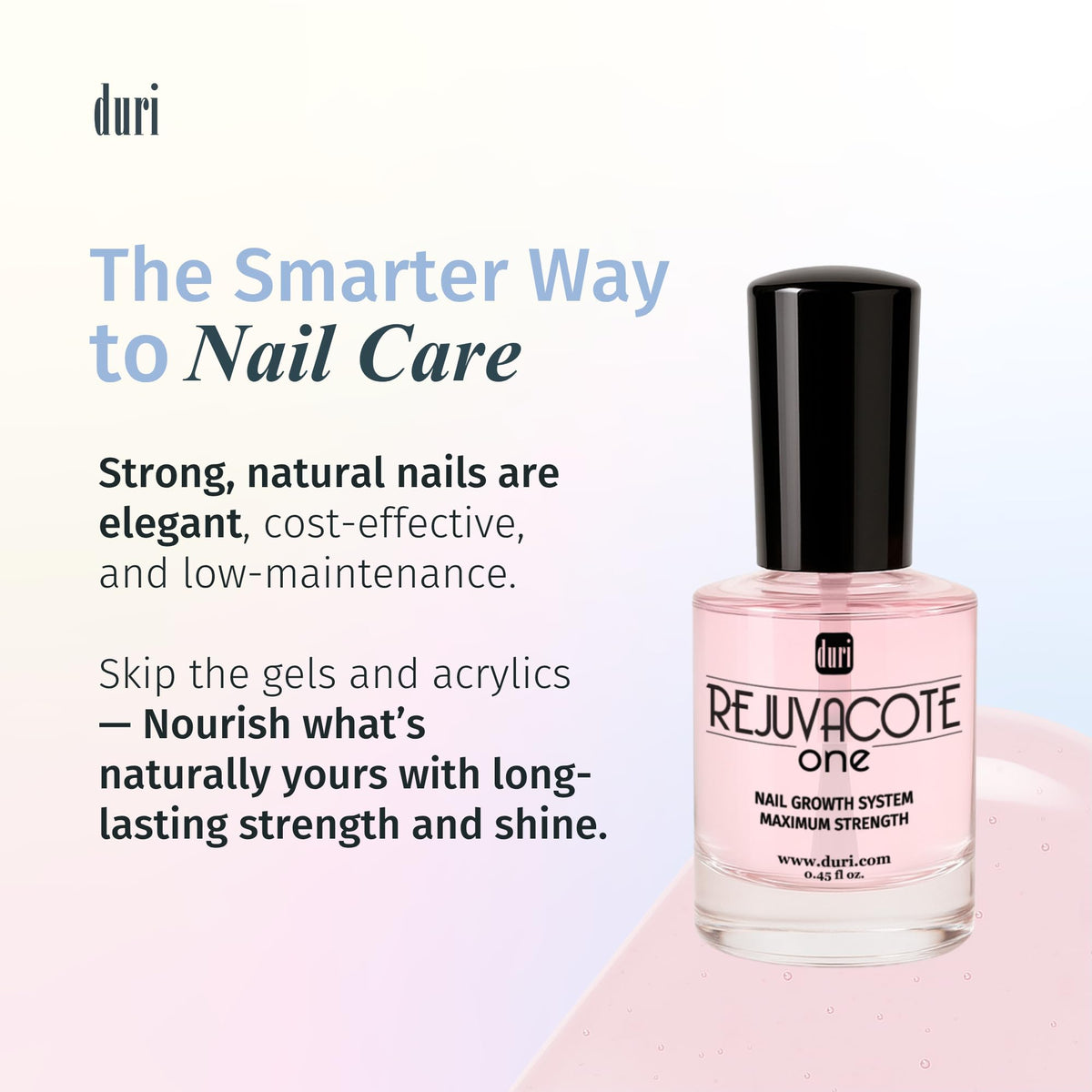 duri Rejuvacote 1 clear formula texture close-up demonstrating lightweight strength