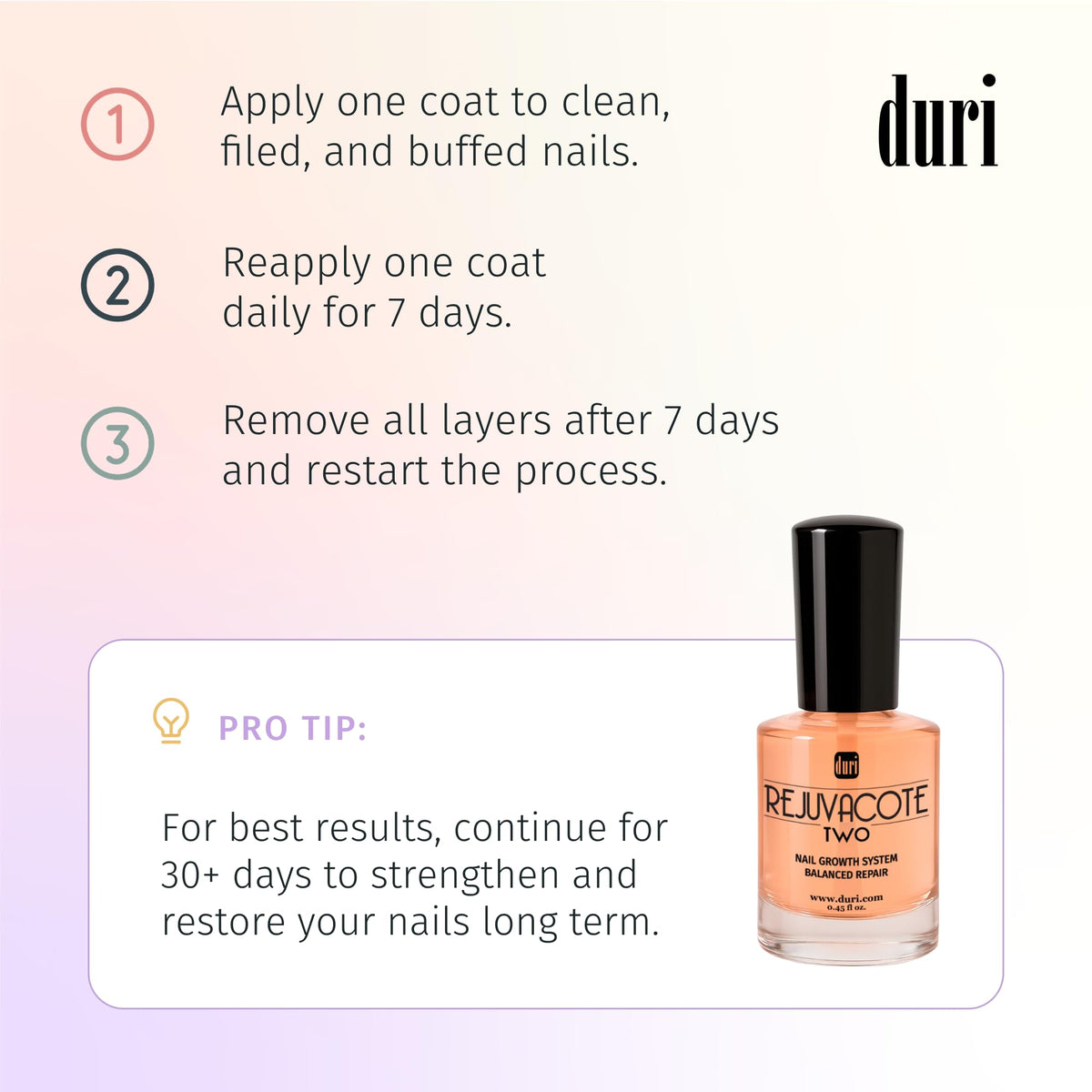 duri label closeup emphasizing U.S. made professional-quality formula