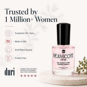 duri Rejuvacote 1 on a polished nail, improves strength and appearance