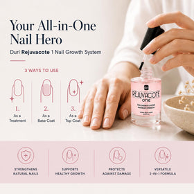 duri Rejuvacote 1 on a vanity with tools, integrates into daily routine