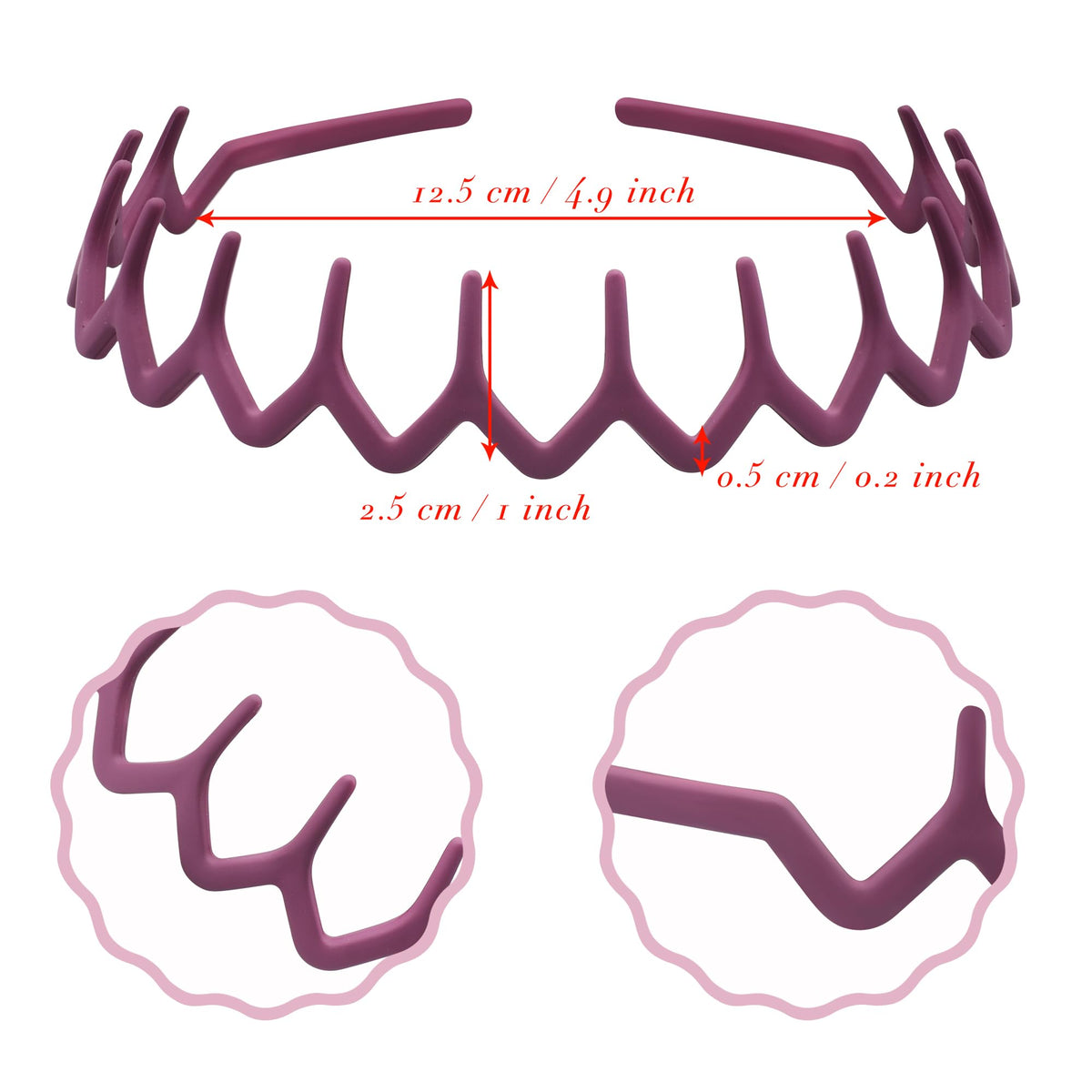 Duufin close-up of zig zag teeth and wave profile for secure non-slip hold