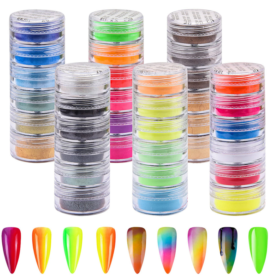 Duufin 36 jars front display showing full color range and organization for quick selection