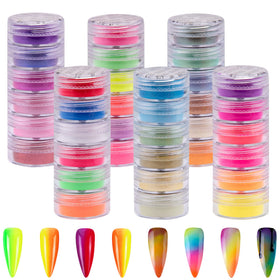 Duufin front box showing 36 pigment jars and color variety for creative nails