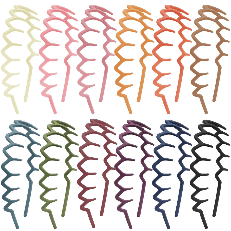 Duufin front view of twelve colorful headbands showing selection and convenience