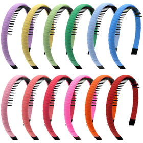 Duufin front view of 12-color headband set showing variety and value