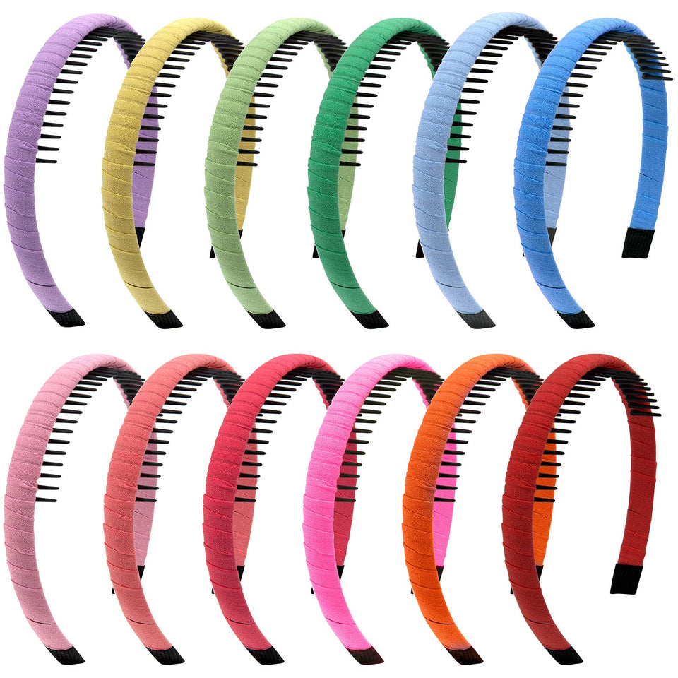 Duufin front view of 12-color headband set showing variety and value
