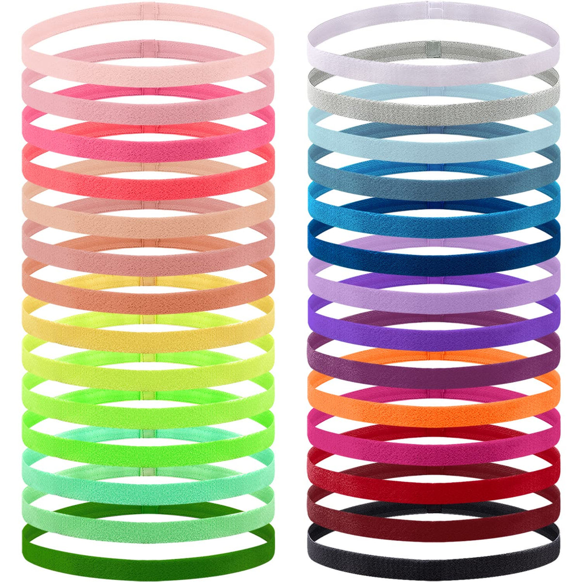 Duufin front packaging showing 28 colorful headbands and variety benefit