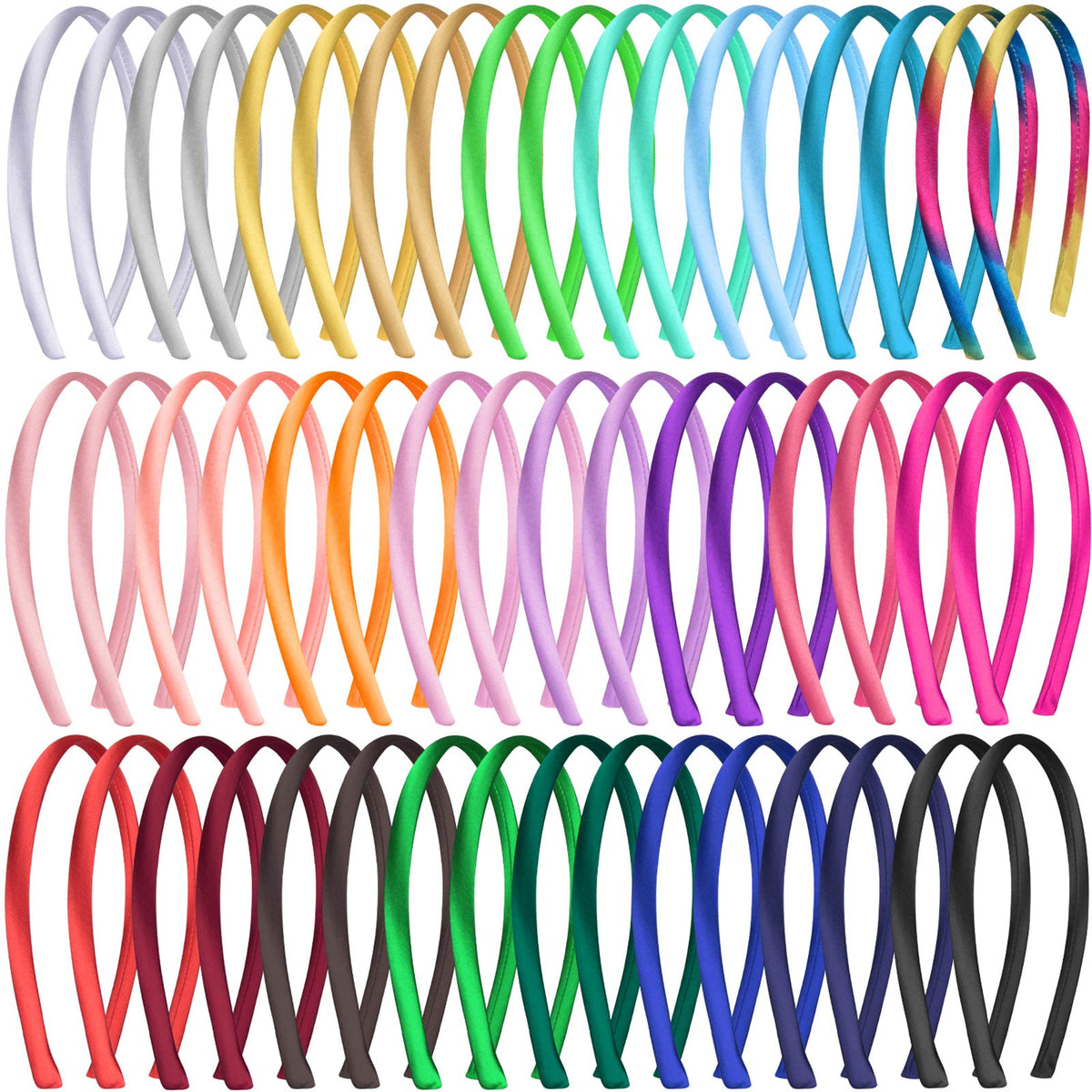 Duufin front packaging showing 50 colorful headbands and value pack benefit
