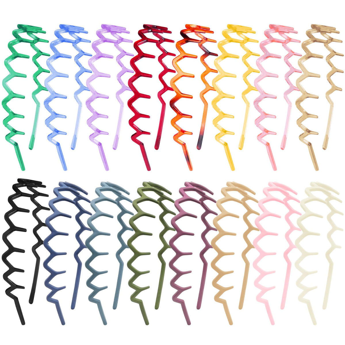 Duufin front packaging showing 16 colorful headbands and clear display benefit