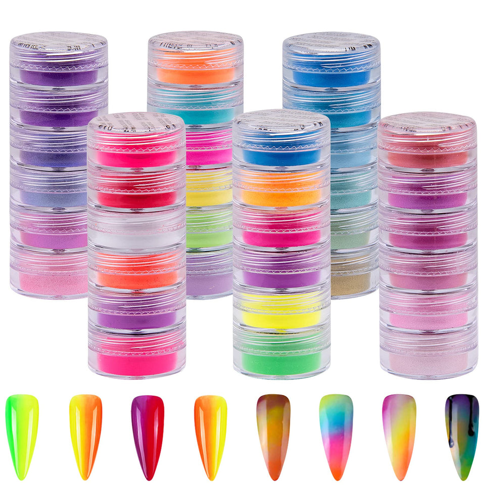 Duufin front product display showing 36 pigment jars and colorful benefits