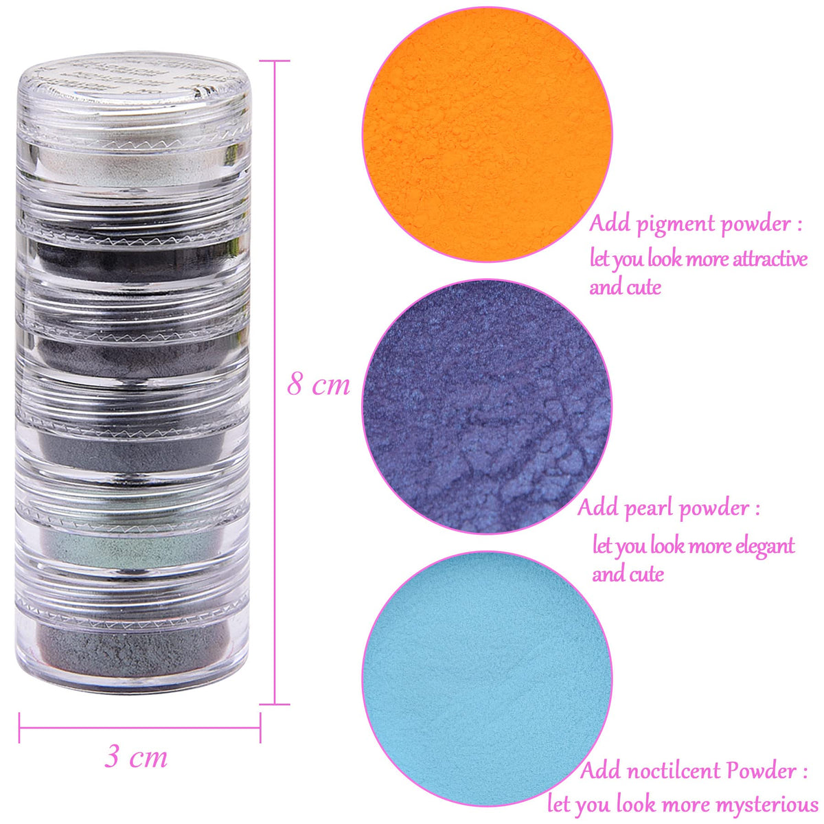 Duufin pigment close-up showing pearlescent powder texture and fine reflective shimmer