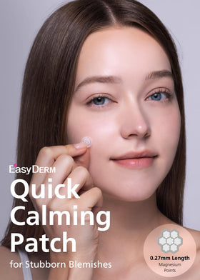 DWEasyDerm cica ampoule drop on fingertip highlighting targeted soothing action