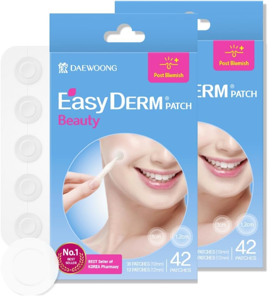 DWEasyDerm front pack image showing clear hydrocolloid patches and benefits