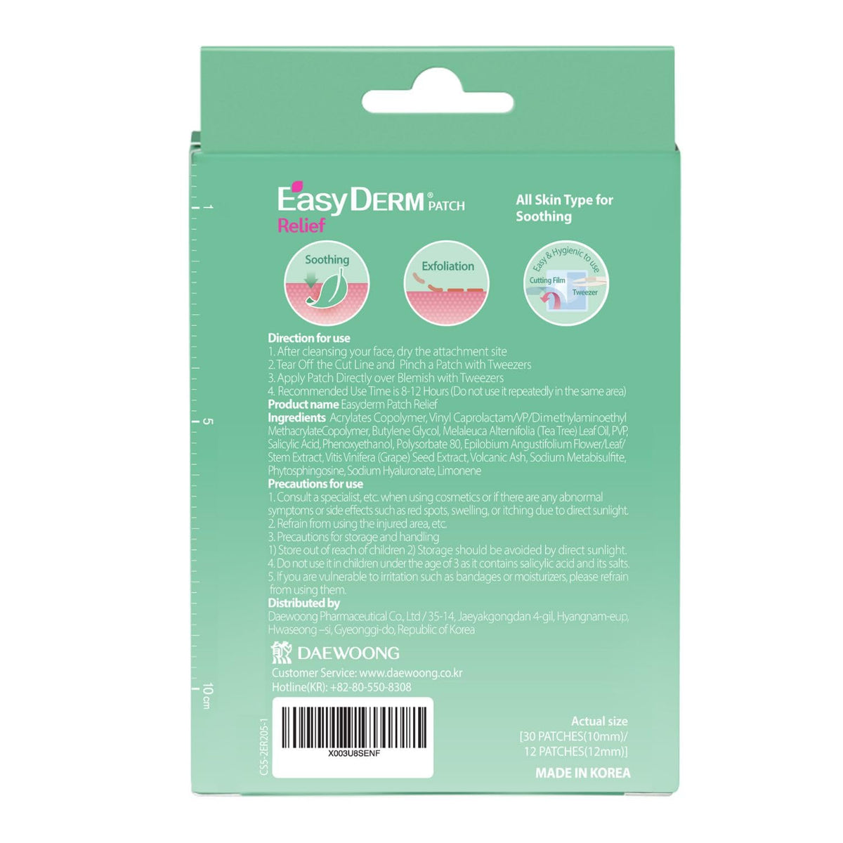 DWEasyDerm tweezer placing patch illustrating precise hygienic application