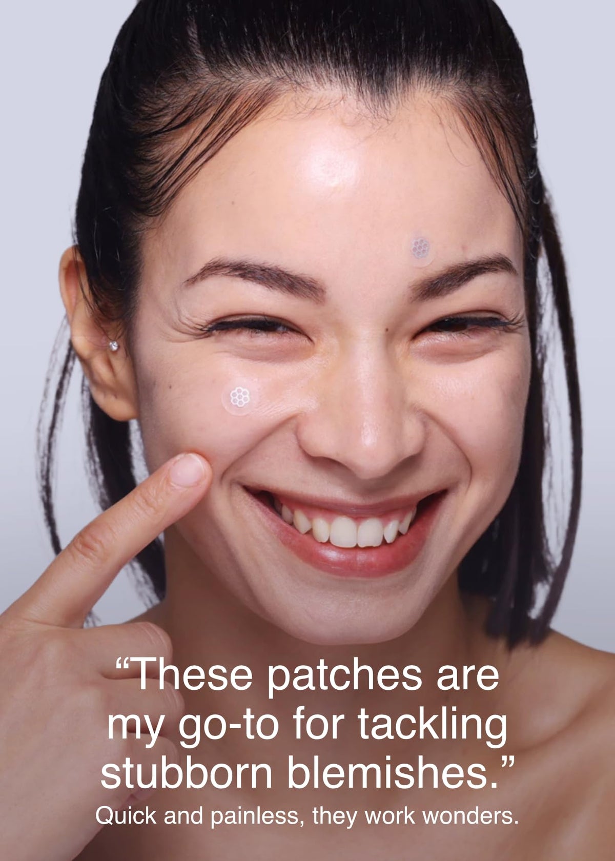 DWEasyDerm patch on skin at night protecting blemish for overnight comfort