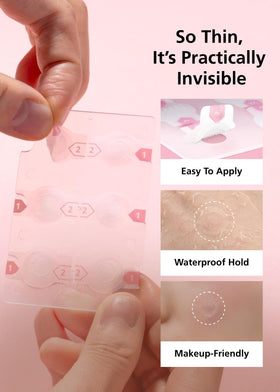 DWEasyDerm patch beside coin for scale, shows ultra-thin size benefit