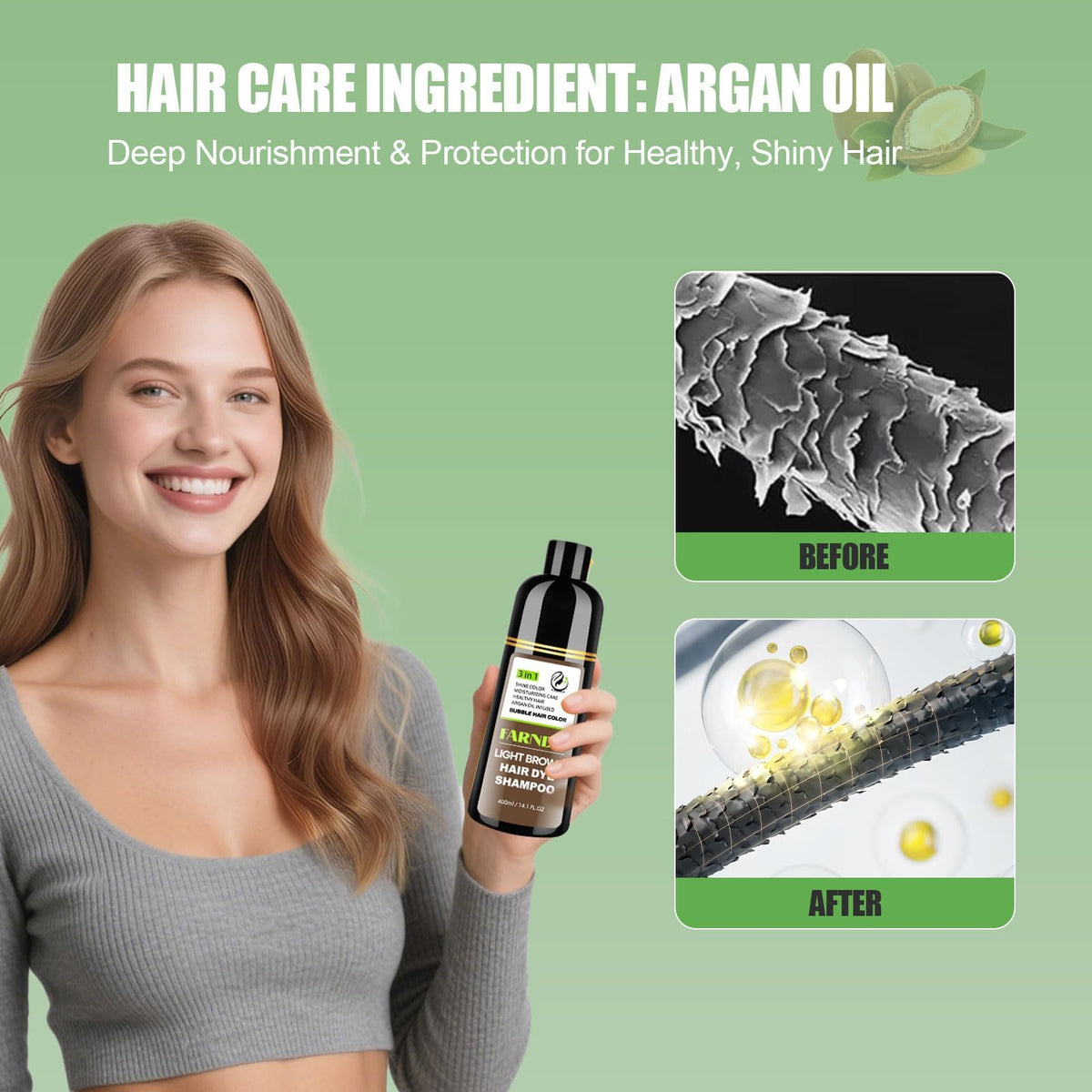 DYEING 221 BC argan oil ingredient shot highlighting nourishment benefit