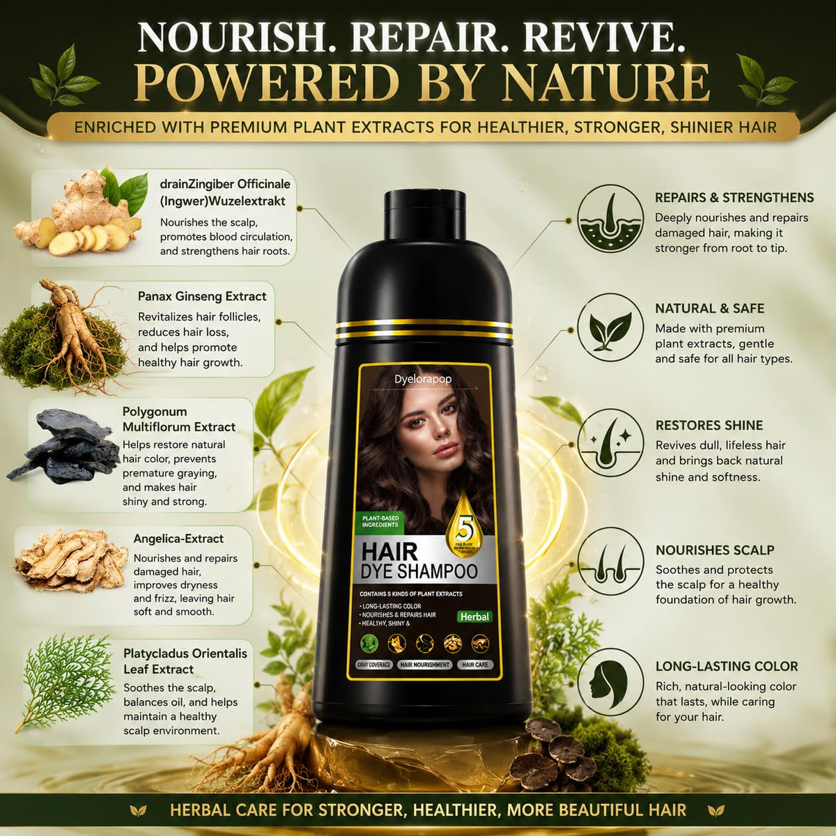 Dyelorapop being applied to wet hair showing easy at-home use and gray coverage