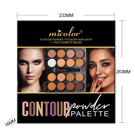 Dynaeuty palette inside a makeup bag next to mirror showing on-the-go convenience