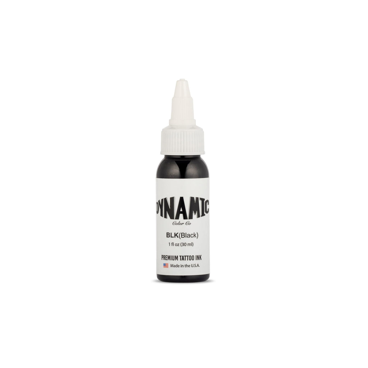 Dynamic Color bottle front view showing clear label and 1 oz size, reliable studio choice