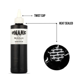 Dynamic Color ink being poured toward needle showing reliable application performance