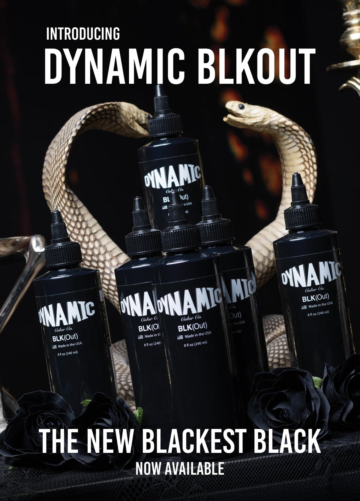 Dynamic Color BLKout bottle sterilized with lot number visible for studio traceability