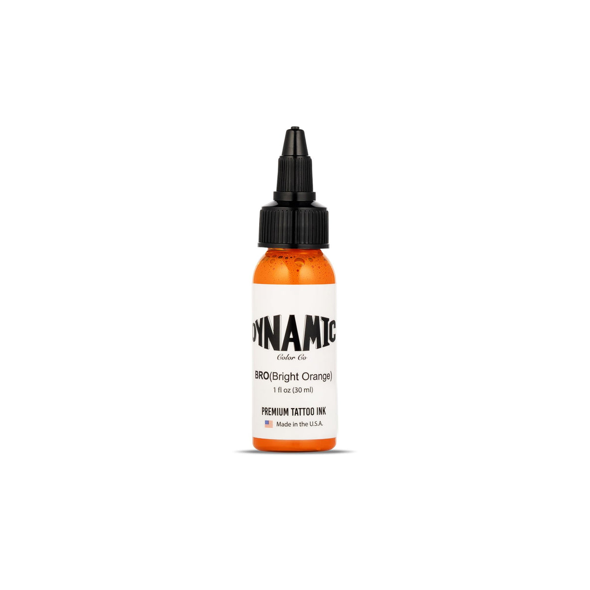 Dynamic Color front bottle showing orange pigment and professional packaging benefit
