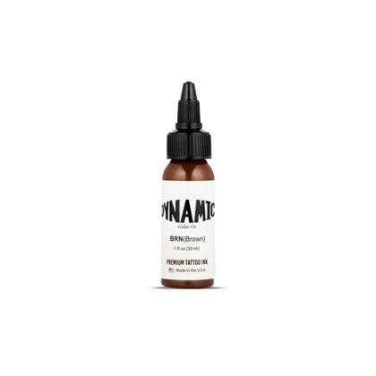 Dynamic Color brown bottle front view shows clear label and professional packaging benefit