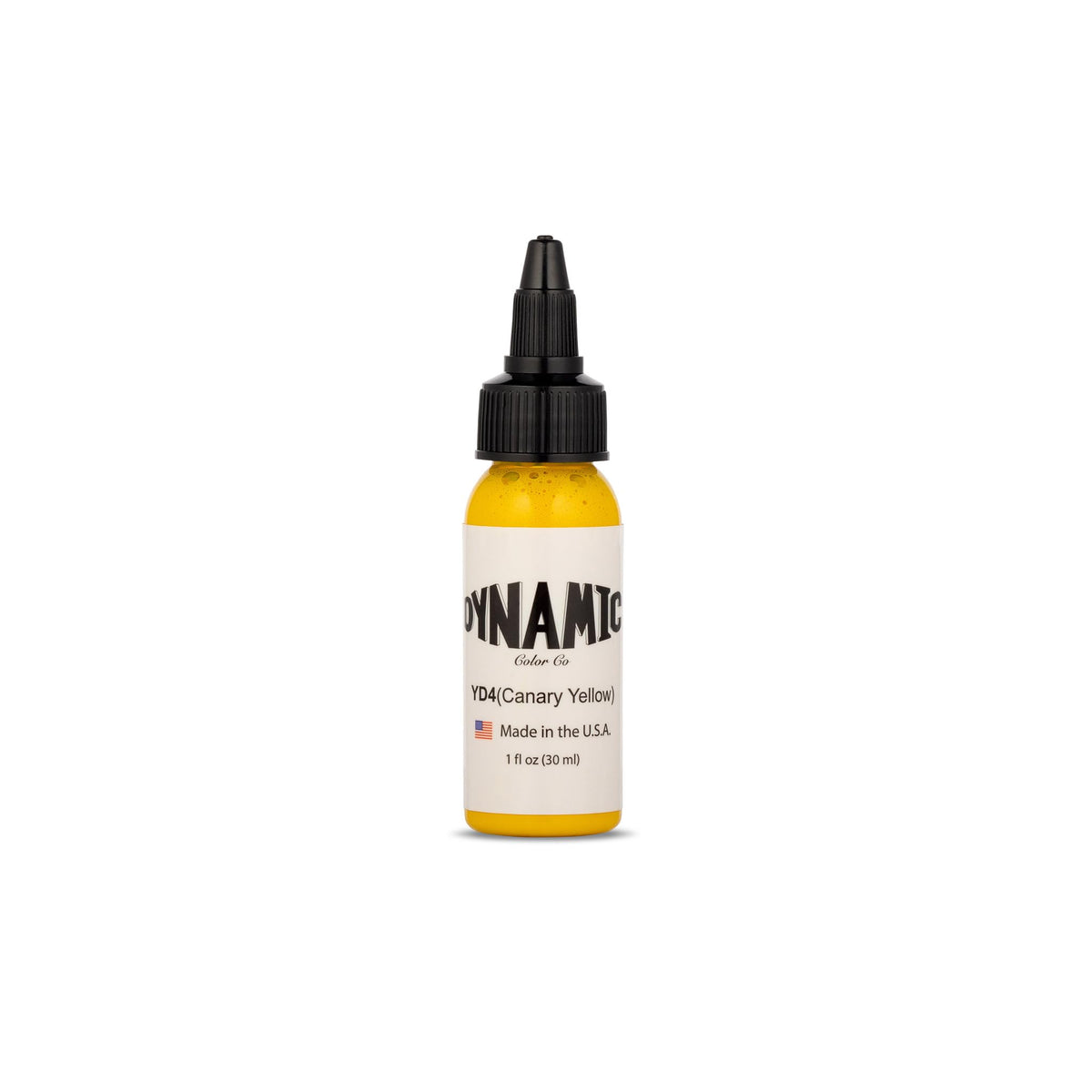 Dynamic Color Canary Yellow front bottle showing product and clear cap benefit