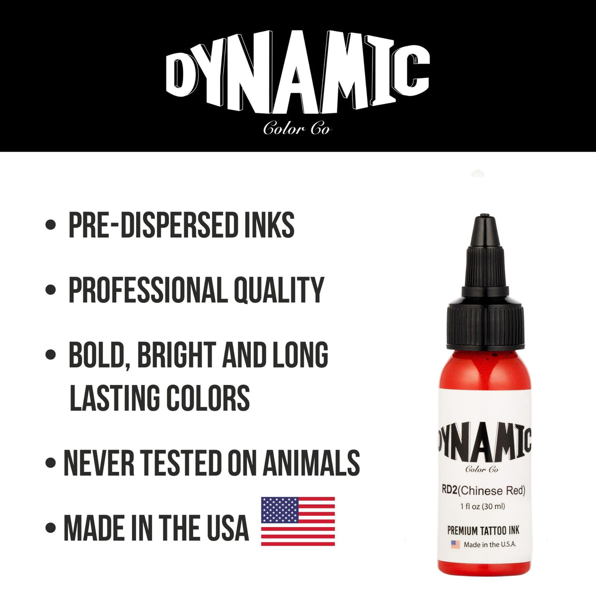 Dynamic Color Chinese Red bottle lot number visible for traceability and studio records