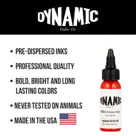 Dynamic Color Chinese Red bottle lot number visible for traceability and studio records